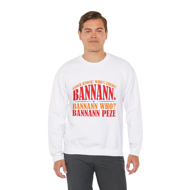 Bannann Peze Crewneck Sweatshirt  A Playful Nod to Haitian Humor and Flavor - CreoleSizzle