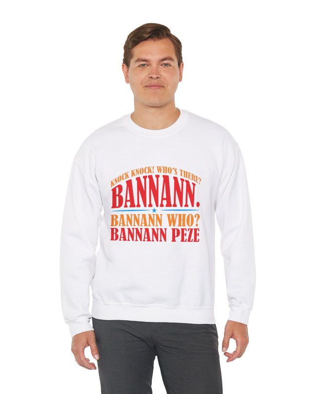 Bannann Peze Crewneck Sweatshirt  A Playful Nod to Haitian Humor and Flavor - CreoleSizzle