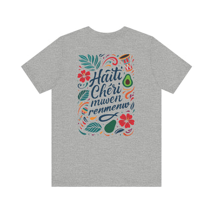 Haiti Chéri Mwen Renmenw Tee Tropical Heritage Edition Unisex Cultural Pride T-Shirt Haitian Street Vibes Graphic on Back