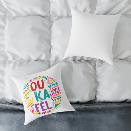 Ou Ka Fè’l Motivational Creole Pillow Haitian Affirmation Art Bright Diaspora Design - CreoleSizzle