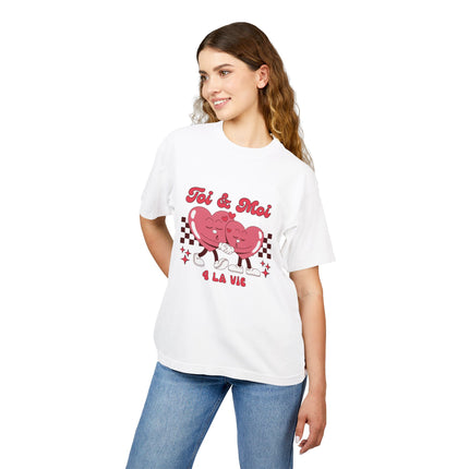 Toi & Moi 4 La Vie – Haitian Valentine's Day T-Shirt | Romantic Valentines Gift Idea Unisex Urban Heavy Tee - CreoleSizzle