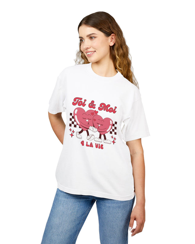 Toi & Moi 4 La Vie – Haitian Valentine's Day T-Shirt | Romantic Valentines Gift Idea Unisex Urban Heavy Tee - CreoleSizzle