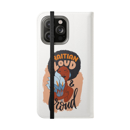 Haitian Loud and Proud Limited Heritage Edition Tee Flip Cases Stylish Phone Wallet Cultural Power Statement
