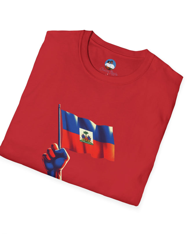 Flag Raised, Fist High — Haitian Pride Sweatshirt | Revolutionary Symbol Apparel, Heritage Crewneck, Black Empowerment Unisex T-Shirt