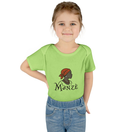 Manzè Infant Bodysuit Haitian Heritage Baby Onesie Empowering Creole Design Premium Infant Apparel