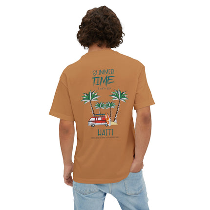 Summer Time Haiti Tropical Tap-Tap Oversized Tee Caribbean Vibes Collection Unisex Relaxed Fit Haitian Street Vibes Graphic on Back