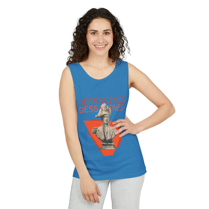 The Warrior’s Triumph Dessalines Statue Graphic Tank Top Haitian Freedom Series Unisex Summer Shirt