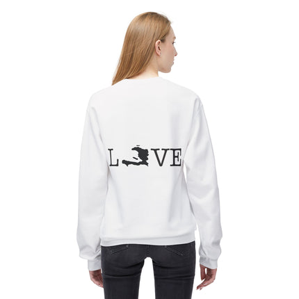 Island Love Haitian Pride Graphic Sweatshirt Unisex Midweight Fleece Afro-Caribbean Lifestyle Crewneck