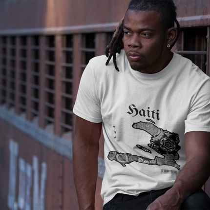 Haiti Map Graphic T-Shirt Unisex Soft Cotton Tee Cultural Design Haitian Pride Shirt Unisex Jersey Short Sleeve Tee - CreoleSizzle