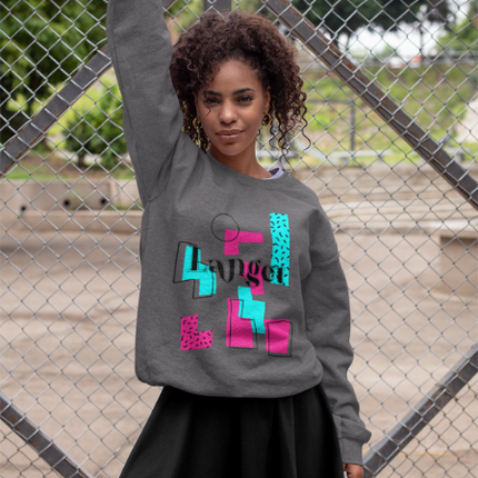 Langet Creole Expression Graphic Sweatshirt Fun Bold and Uniquely Haitian with Comfort and Style - CreoleSizzle