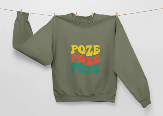Relaxed Fit Poze Poze Poze Sweatshirt Embrace the Chill with Haitian Cultural Flair