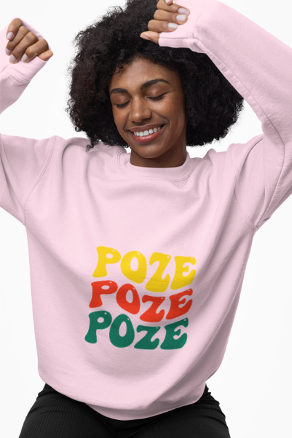 Relaxed Fit Poze Poze Poze Sweatshirt Embrace the Chill with Haitian Cultural Flair