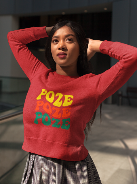 Relaxed Fit Poze Poze Poze Sweatshirt Embrace the Chill with Haitian Cultural Flair