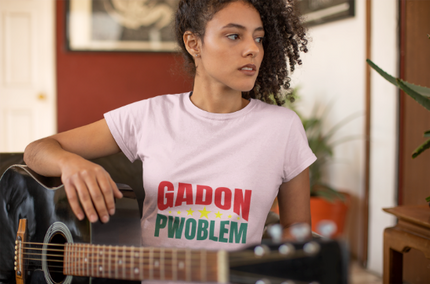 Premium Gadon Pwoblem Unisex T-Shirt Bold Haitian Expression Meets Iconic Style - CreoleSizzle