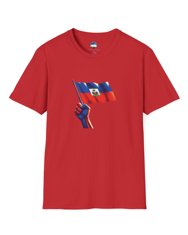 Flag Raised, Fist High — Haitian Pride Sweatshirt | Revolutionary Symbol Apparel, Heritage Crewneck, Black Empowerment Unisex T-Shirt