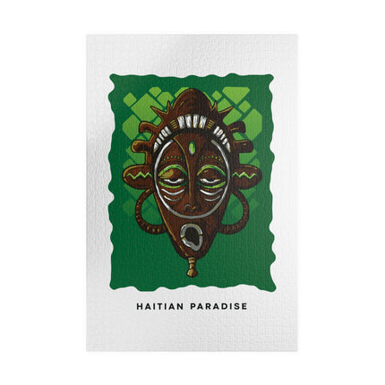Haitian Paradise Ancestral Mask Heritage Puzzle Limited Afro-Haitian Art Series - CreoleSizzle