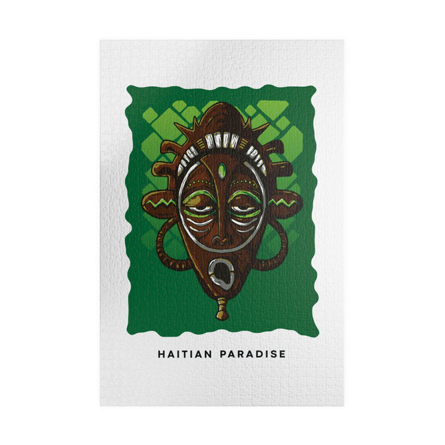 Haitian Paradise Ancestral Mask Heritage Puzzle Limited Afro-Haitian Art Series - CreoleSizzle