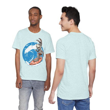 Playful surfing donkey character with tropical personality Bold ocean wave artwork with bright beach energy Funny open ended phrase that creates conversation Perfect for beach lovers, vacation outfits...