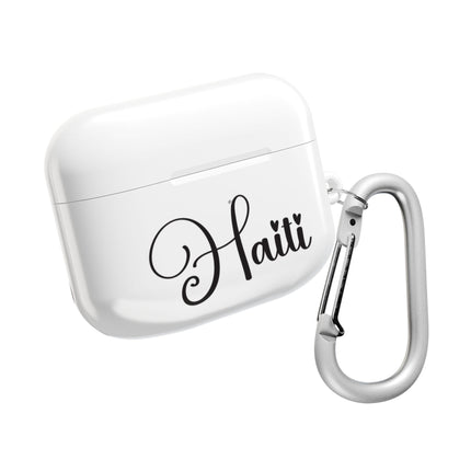 Haiti Calligraphy Minimalist Luxury Script AirPods Case Elegant Heritage Edition
