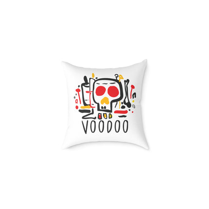 Haitian Vodou Spirit Art Pillow Afro-Caribbean Skull Graphic Bold Limited Ritual Collection - CreoleSizzle
