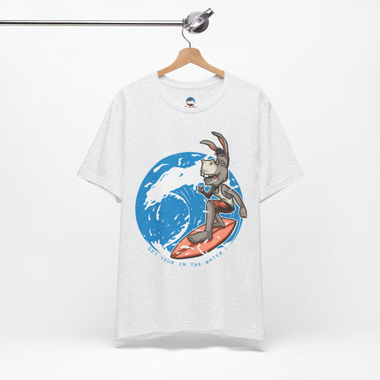 Playful surfing donkey character with tropical personality Bold ocean wave artwork with bright beach energy Funny open ended phrase that creates conversation Perfect for beach lovers, vacation outfits...