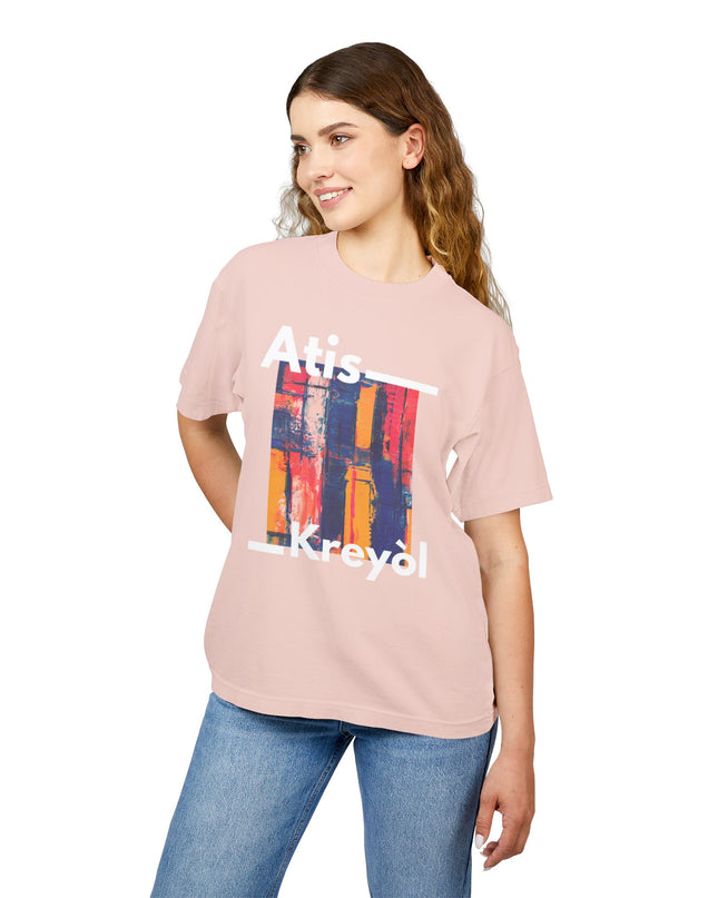 Atis Kreyòl Artistic Haitian T-Shirt Celebrate Haitian Creativity Bold Cultural Fashion Durable and Stylish Unisex Urban Heavy Tee - CreoleSizzle