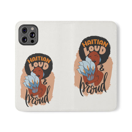 Haitian Loud and Proud Limited Heritage Edition Tee Flip Cases Stylish Phone Wallet Cultural Power Statement
