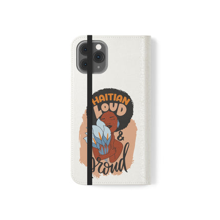 Haitian Loud and Proud Limited Heritage Edition Tee Flip Cases Stylish Phone Wallet Cultural Power Statement