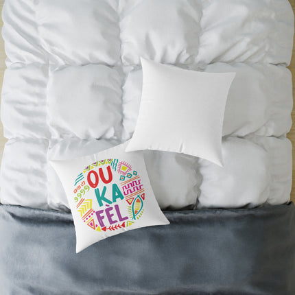 Ou Ka Fè’l Motivational Creole Pillow Haitian Affirmation Art Bright Diaspora Design - CreoleSizzle