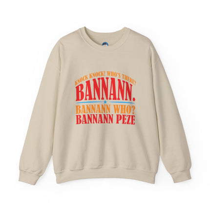 Bannann Peze Crewneck Sweatshirt  A Playful Nod to Haitian Humor and Flavor - CreoleSizzle