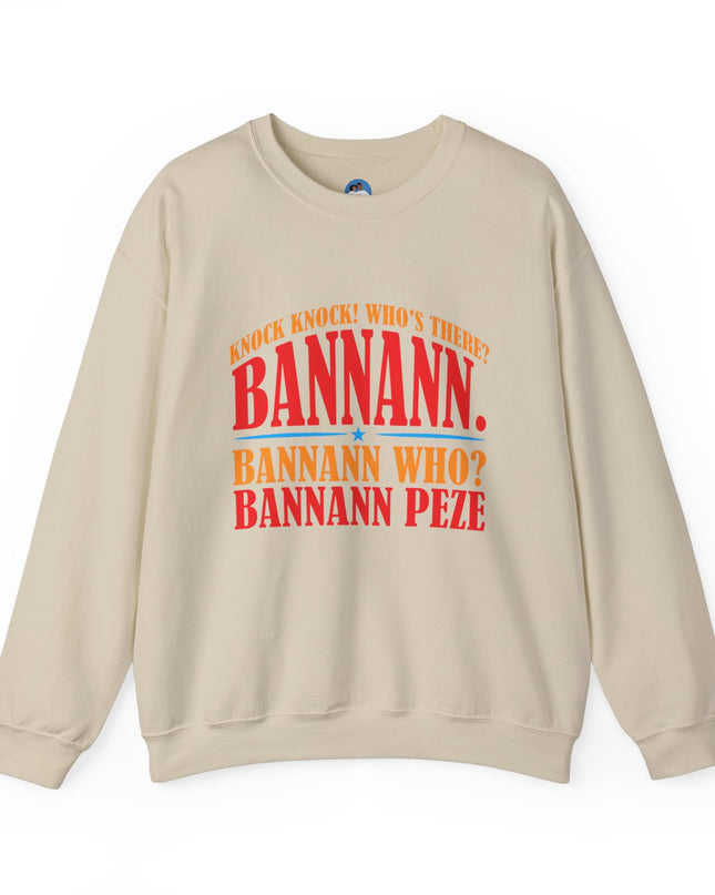 Bannann Peze Crewneck Sweatshirt  A Playful Nod to Haitian Humor and Flavor - CreoleSizzle