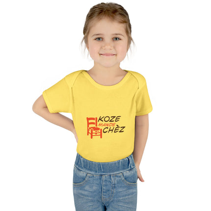 Kozi Madchèz Creole Charm Baby Bodysuit Haitian Culture Series  Infant & Toddler Wear Stylish Baby Clothes