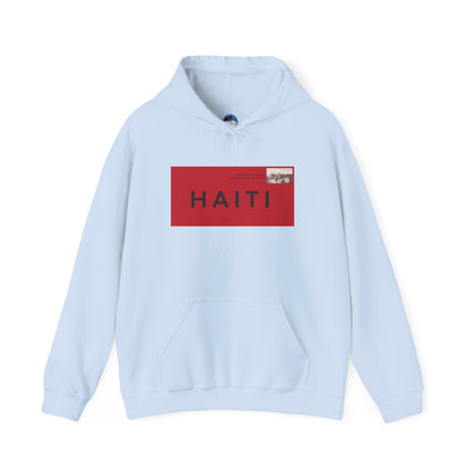 Haiti Stamp Bold Red & Black Seal of Origin Hoodie Haitian Diaspora Pride Series Unisex Hoodie,