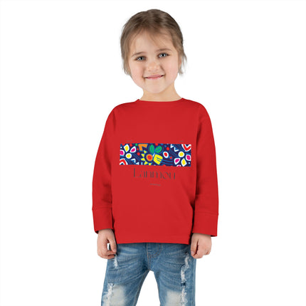 Lanmou Floral Toddler Tee Haitian Inspired Love Design Kids Long Sleeve Shirt Spring & Everyday Wear