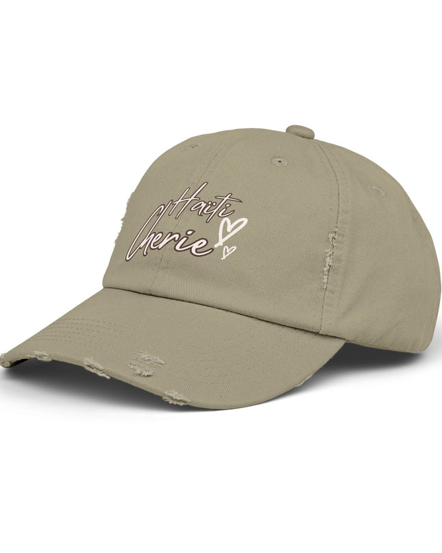 Haiti Cherie Distressed Cotton Hat – Celebrate Haitian Pride in Style - CreoleSizzle