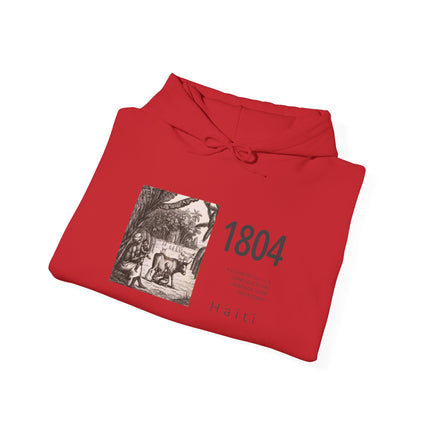 1804 Independence Heritage Hoodie Haiti History & Freedom Tribute Vintage Sketch Unisex Casual Hoodie