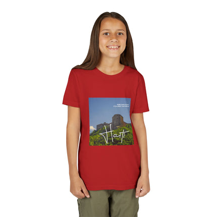 Citadelle Laferrière Youth Tee Haitian Heritage T-Shirt Kids’ Short Sleeve Adventure Shirt Symbol of Resilience & Cultural Pride