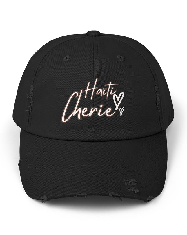 Haiti Cherie Distressed Cotton Hat – Celebrate Haitian Pride in Style - CreoleSizzle