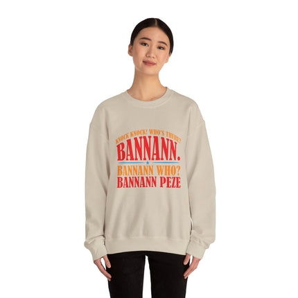 Bannann Peze Crewneck Sweatshirt  A Playful Nod to Haitian Humor and Flavor - CreoleSizzle