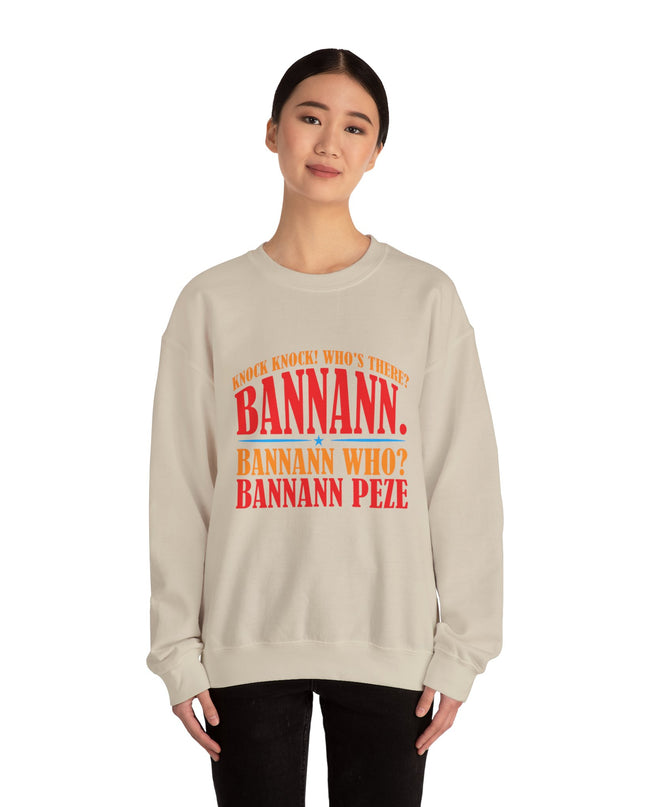 Bannann Peze Crewneck Sweatshirt  A Playful Nod to Haitian Humor and Flavor - CreoleSizzle