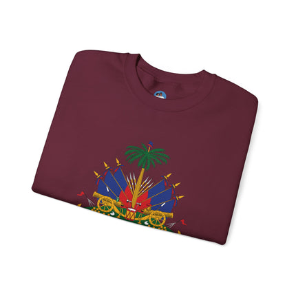Ayiti Pride Crewneck Sweatshirt Haitian Flag & Kreyòl Design Cozy Unisex Heritage Pullover Sweatshirt
