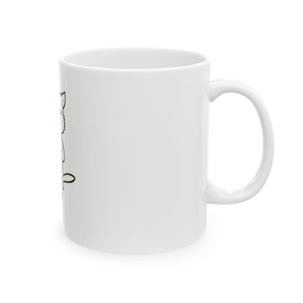 Mimi the Cat Mug - Haitian Coffee Lover Ceramic Cup - Funny Creole Design for Tea & Café Fans Ceramic Mug, (11oz, 15oz) - CreoleSizzle