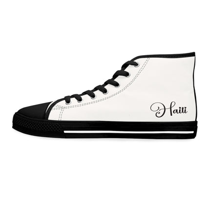 Haiti Calligraphy Limited Heritage Womens High Top Sneakers Minimalist Script Edition