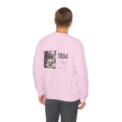 1804 Memory Capsule Haitian Independence Crewneck Heritage Reflection Series Unisex Premium Sweatshirt Haitian Street Vibes Graphic on Back