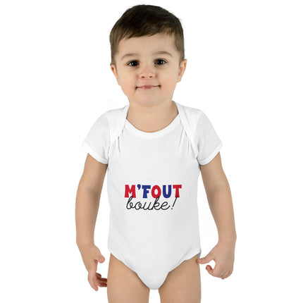 M'FOUT Bouke!™ Baby Bodysuit Creole Humor for Little Trendsetters Ultra-Soft Infant Onesie Perfect Baby Shower Gift