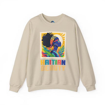 Haitian Beauty Crewneck Sweatshirt Afrocentric Unisex Sweatshirt Cultural Graphic Sweater Black Heritage Apparel