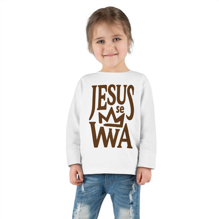 Jezi se Wa Toddler Long Sleeve Tee Faith & Cultural Pride Inspirational Haitian Kids Shirt Unisex Soft Cotton