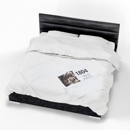 1804 Reflection Blanket Haiti Cultural Heritage Throw in Monochrome - CreoleSizzle