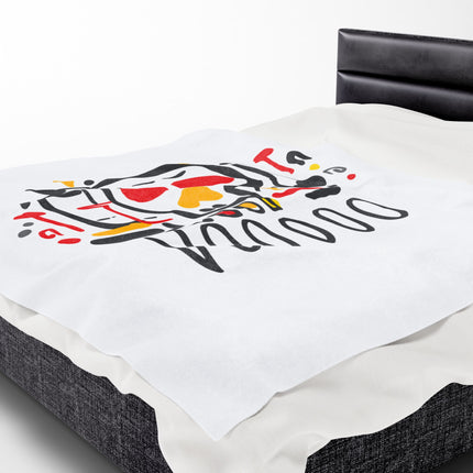Haitian Vodou Heritage Plush Blanket Bold Afro-Spiritual Art and Cultural Symbolism - CreoleSizzle