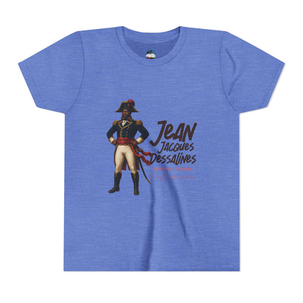 Jacques Dessalines Youth Tee Revolutionary Legacy Edition Kids Short Sleeve Shirt Haitian Pride Apparel